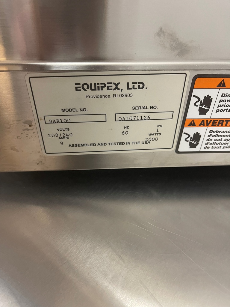 Equipex BAL100 Roller Grill Toaster Oven
