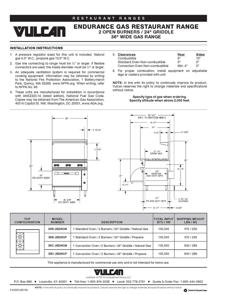 Vulcan 36S-2B24G 