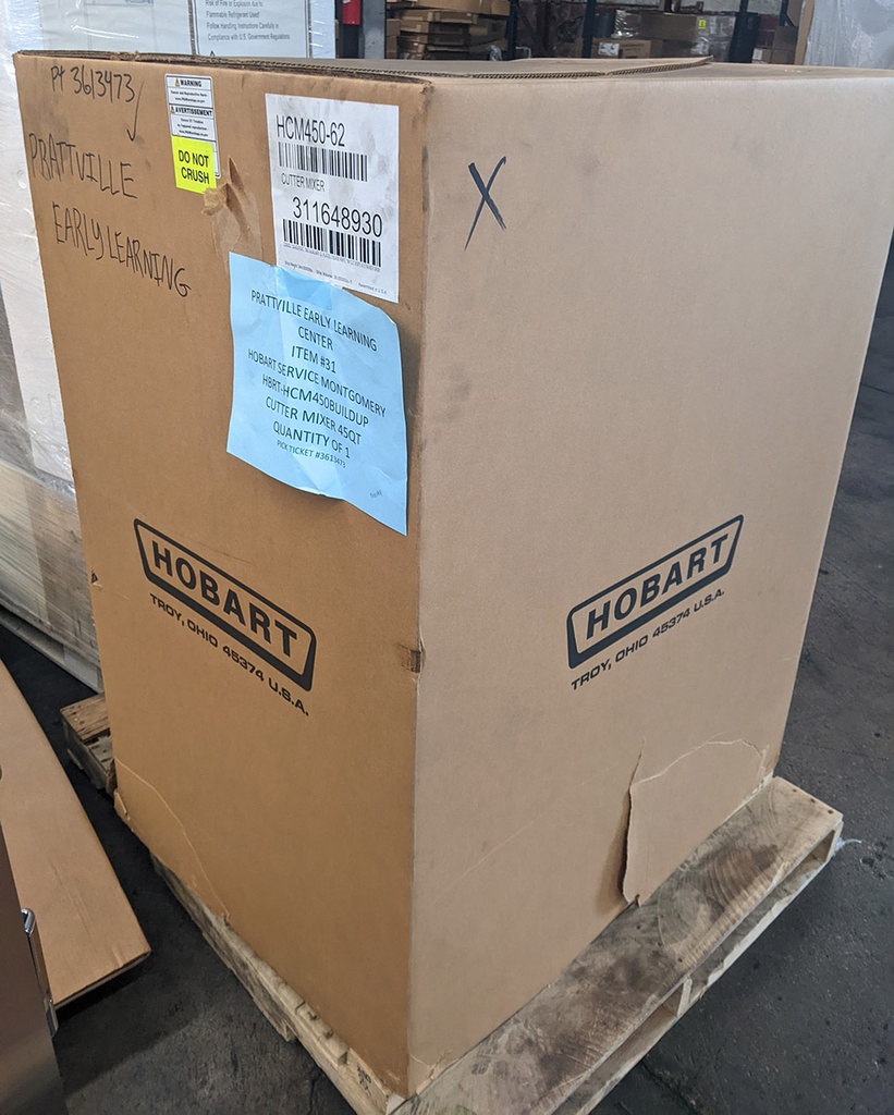 Hobart HCM450+BUILDUP 45 Qt. Stainless Steel Cutter Mixer, 230v/60/3-ph