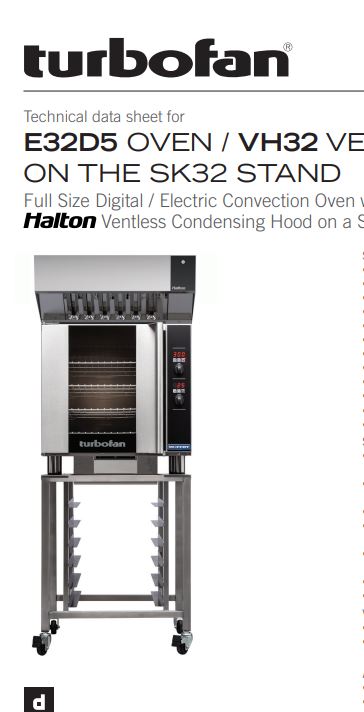 MOFFAT E32D5 & SK32 Turbofan® Convection Oven, electric, full-size w/ stand