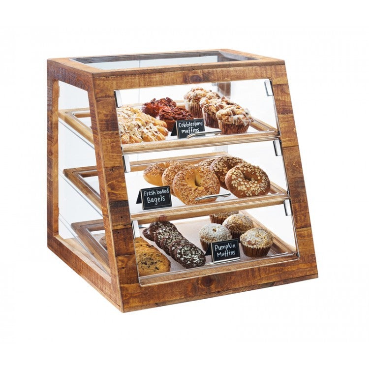 Cal-Mil 3432-99 Three Tier Madera Slanted Display Case 21" x 21.5" x 21.5"