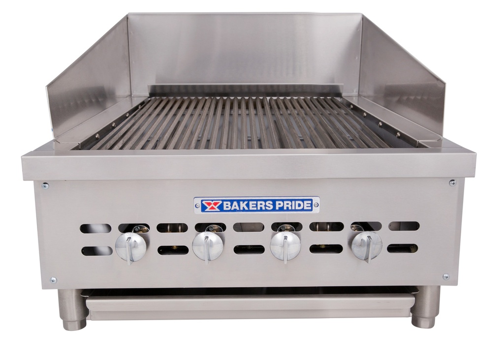 BAKERS PRIDE XX-4 Countertop Charbroiler - Radiant, Cast-Iron Burners, 73K total BTU, NAT Gas